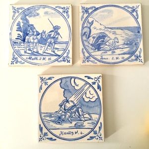 Decorative blue and white tiles